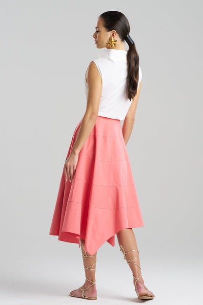 Tech Cotton Taffeta Origami Spiral Skirt Flamingo Pink Natori