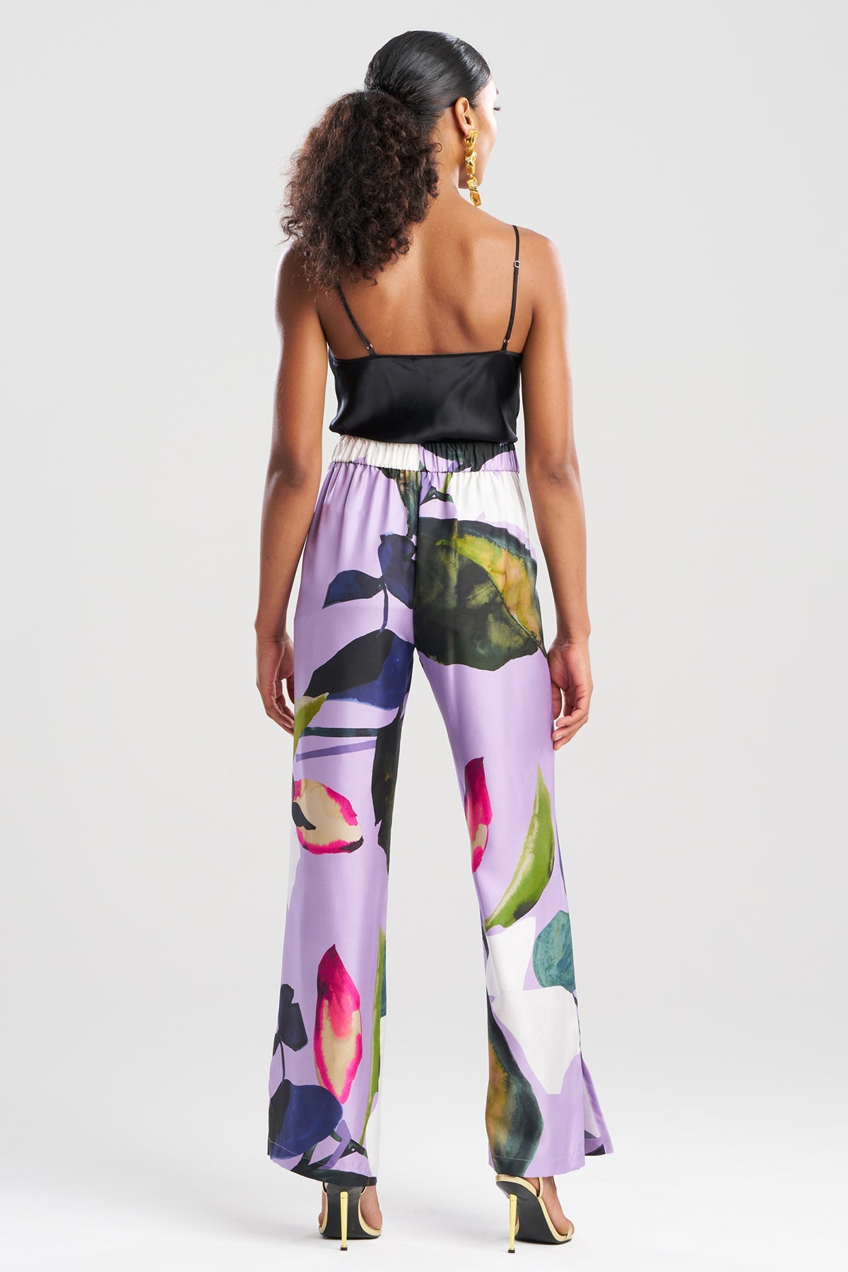 Yoru Silk Twill Wide Pull On Pants Deep Orchid Natori
