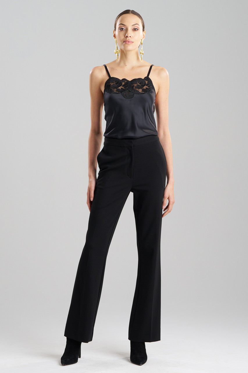 Buy Compact Knit Trousers in Black Online Black Natori