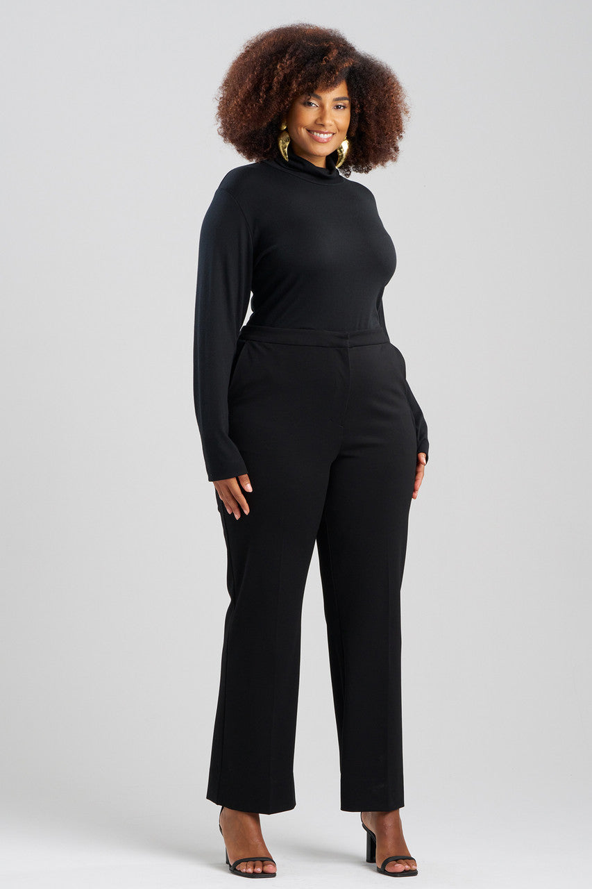 Buy Compact Knit Trousers in Black Online Black Natori