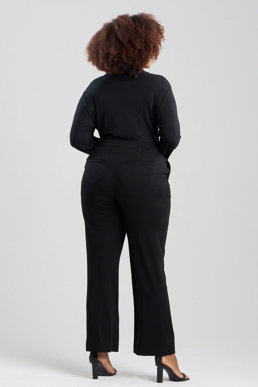 Buy Compact Knit Trousers in Black Online Black Natori