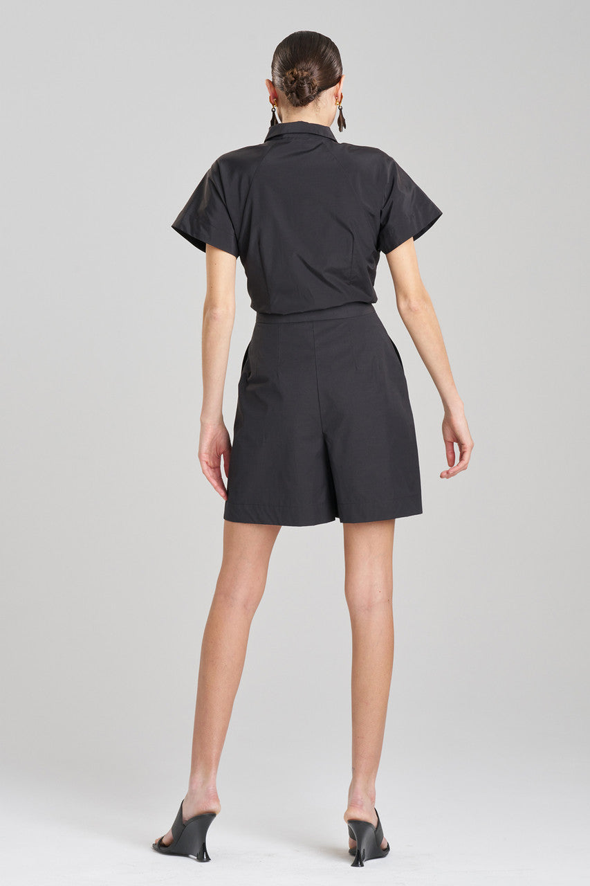 Buy Tech Cotton Taffeta Shorts in Black Online Black Natori