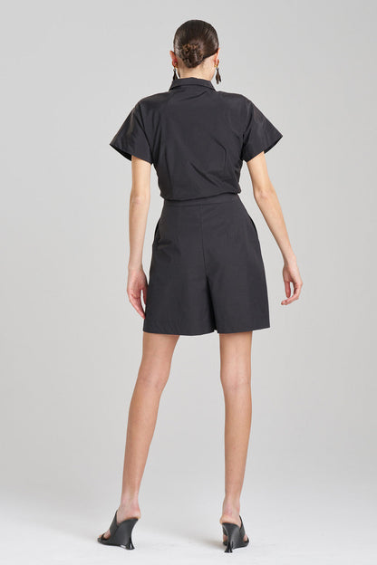 Buy Tech Cotton Taffeta Shorts in Black Online Black Natori