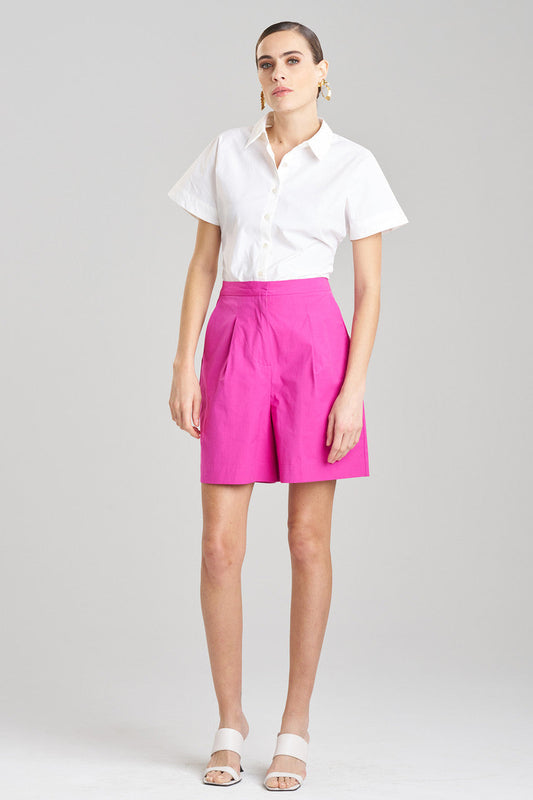Buy Tech Cotton Taffeta Shorts in Bright Berry Online Bright Berry Natori