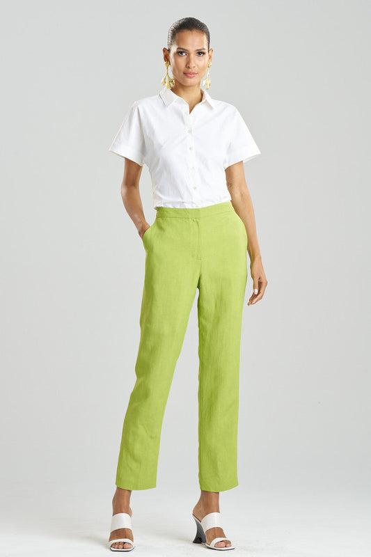 Buy Linen Slim Pants in Pear Online Pear Natori