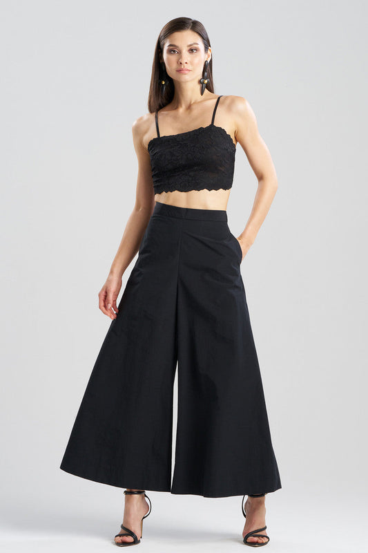Buy Taffeta Palazzo Wide Leg Pants in Black Online Black Natori