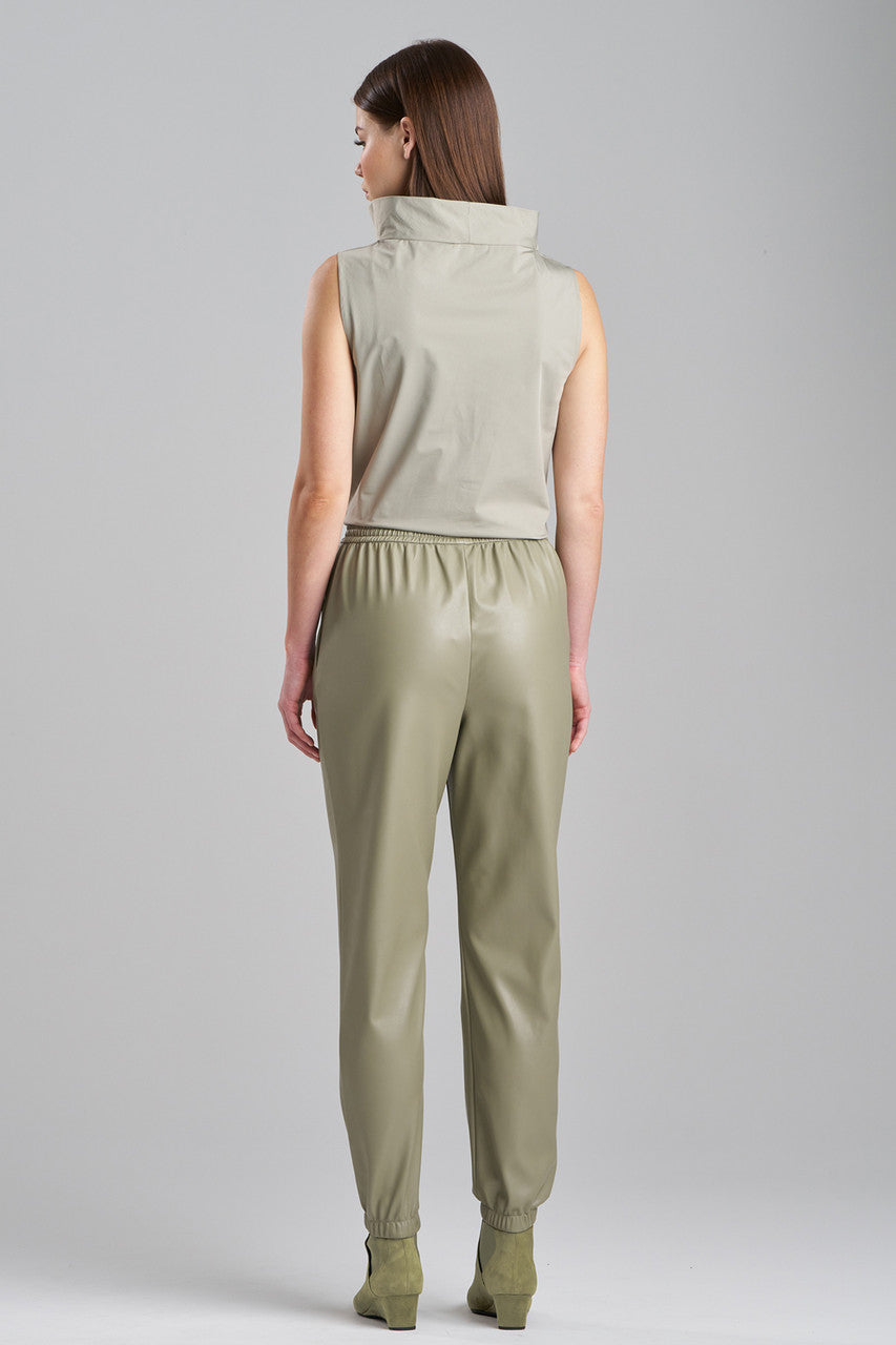 Buy Vegan Luxe Lambskin Jogger Pants in Light Sage Online Light Sage Natori