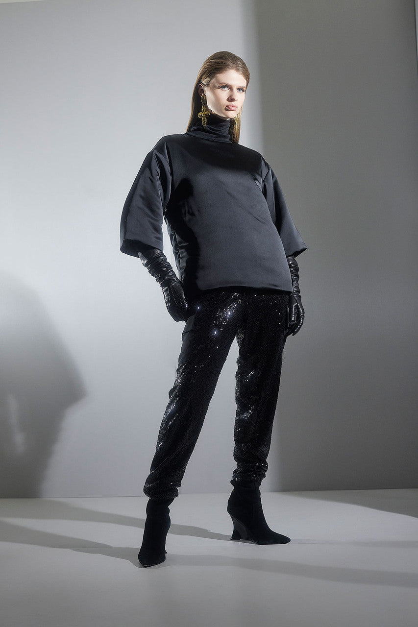 Buy Sequins Cargo Joggers in Black Online Black Natori