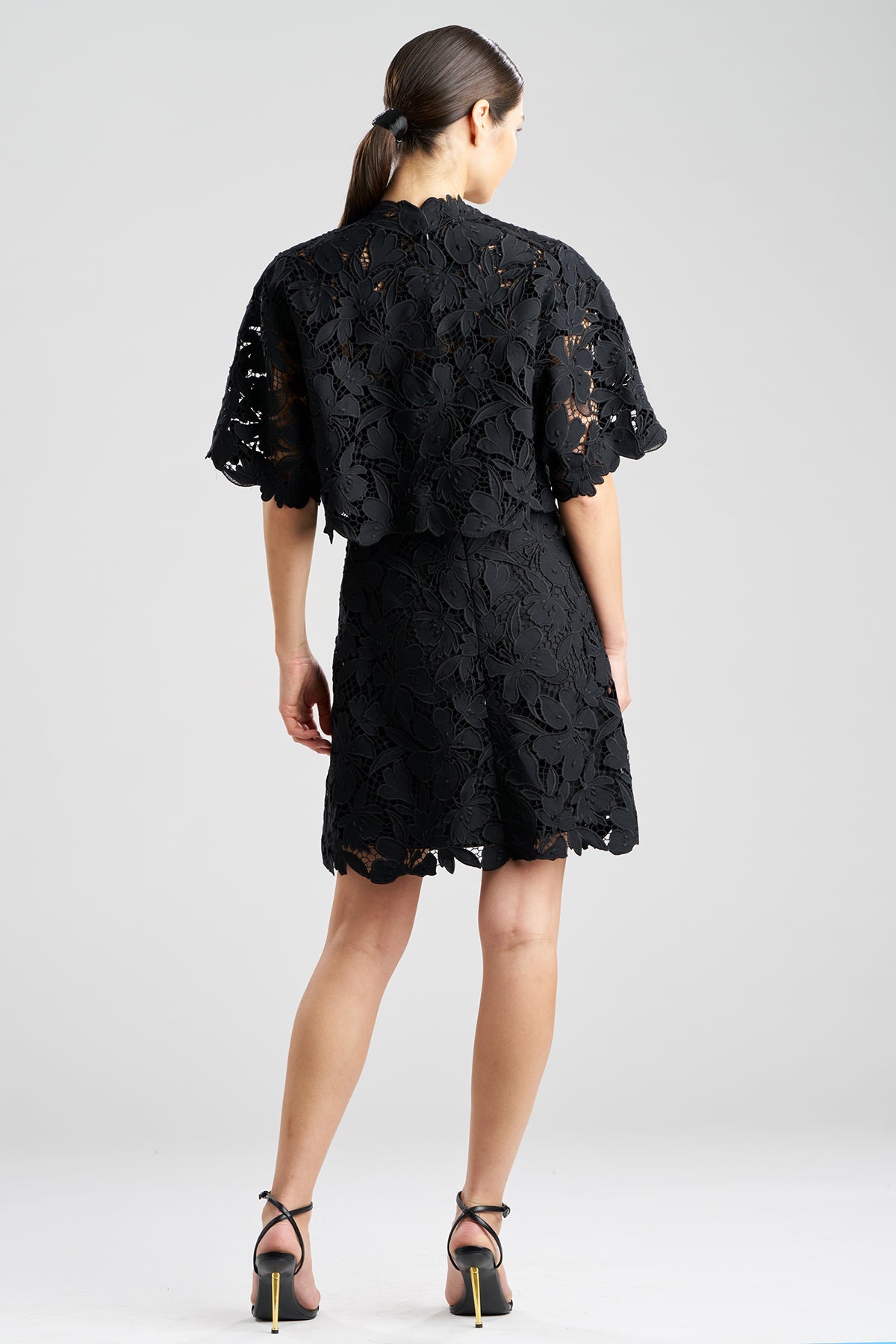Peony Floral Lace Bolero Black Natori