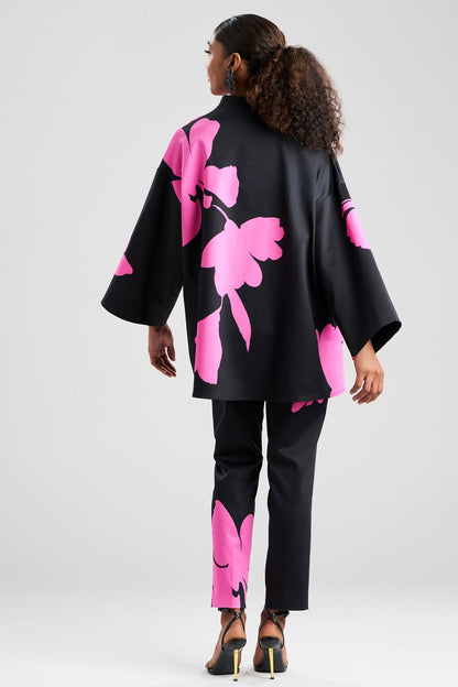 Peony Cotton Chino Coat Fresh Pink/Black Natori