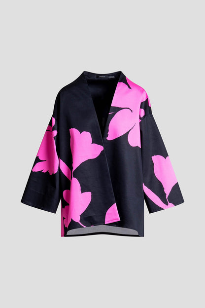 Peony Cotton Chino Coat Fresh Pink/Black Natori