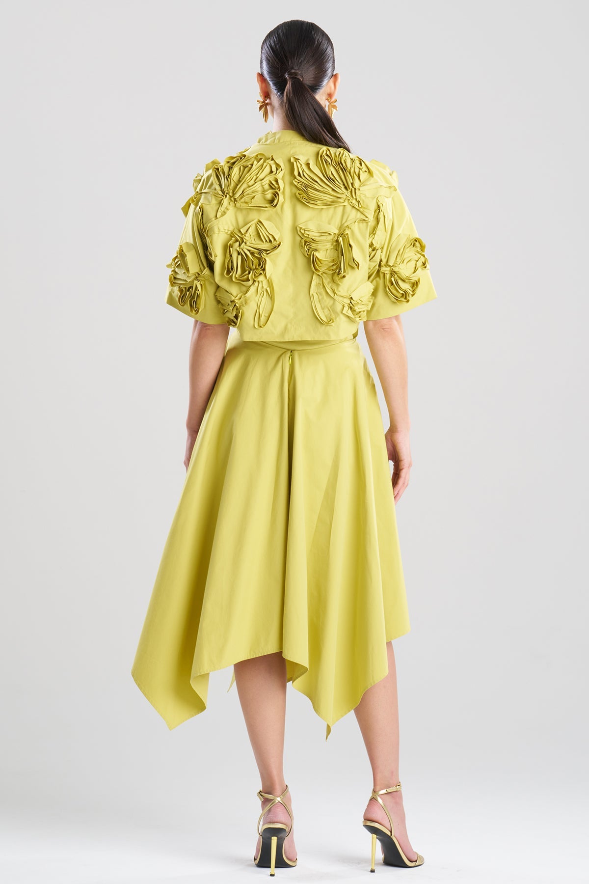 Tech Cotton Taffeta 3D Embroidered Bolero Chartreuse Natori