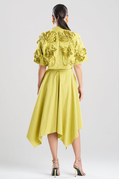 Tech Cotton Taffeta 3D Embroidered Bolero Chartreuse Natori