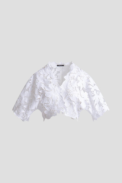 Peony Floral Lace Bolero White Natori
