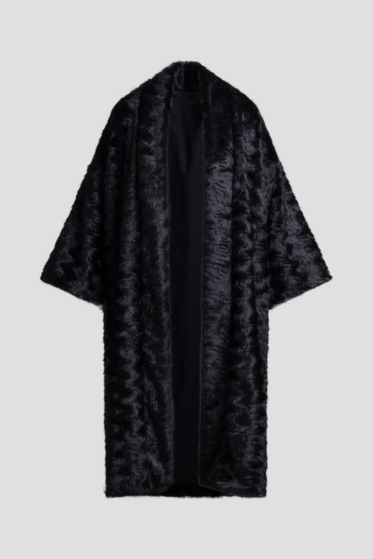Astrakhan Faux Fur Coat Black Natori