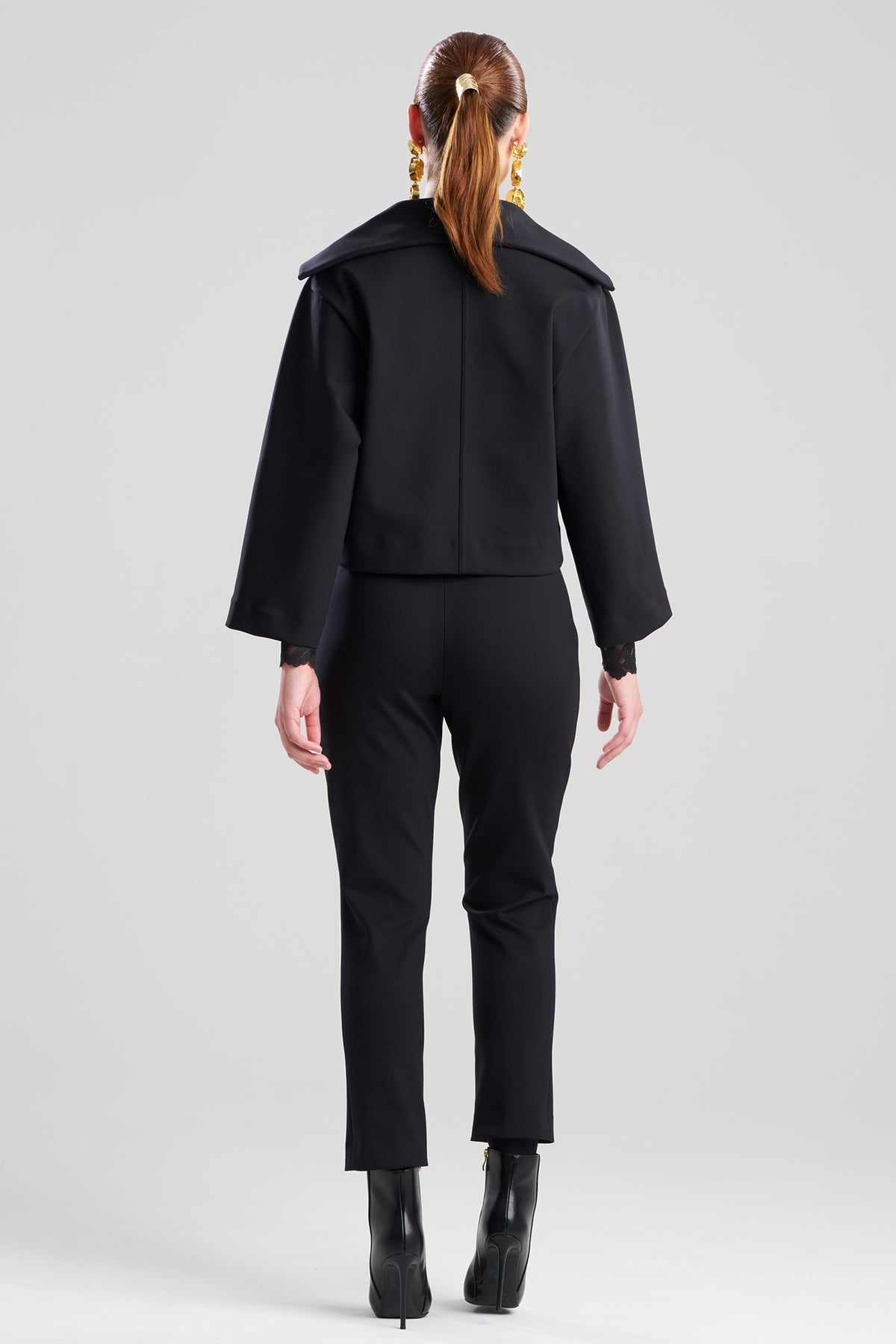 Techno Crepe Stand Collar Jacket Black Natori