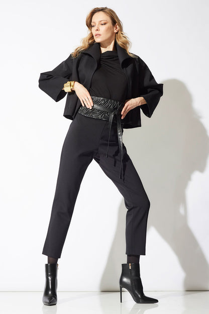 Techno Crepe Stand Collar Jacket Black Natori