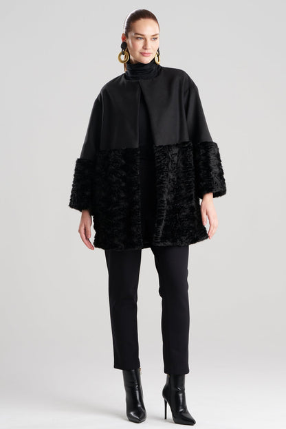 Felt Astrakhan Coat Black Natori