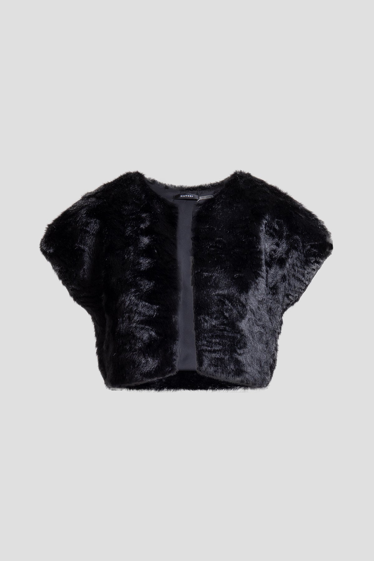 Astrakhan Faux Fur Bolero Black Natori