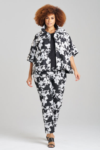 Buy Tangier Embroidered Cotton Jacket in Black/White Online Black/White Natori