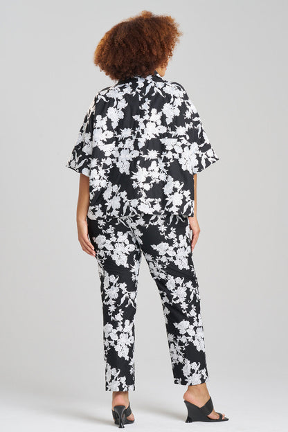 Buy Tangier Embroidered Cotton Jacket in Black/White Online Black/White Natori