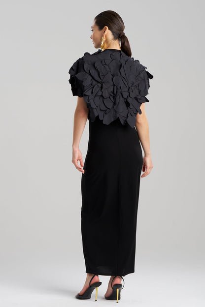Tech Cotton Taffeta Embroidered Floral Bolero Black Natori