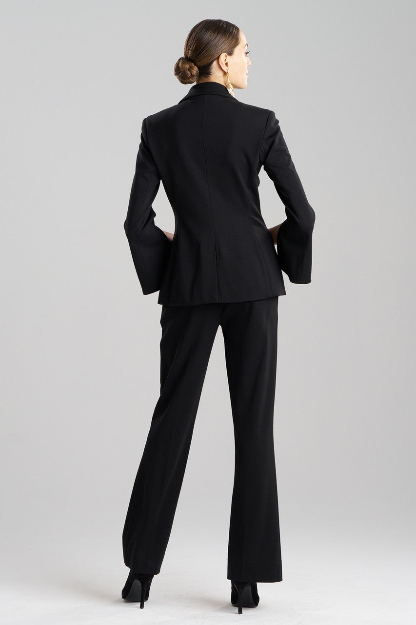 Buy Compact Knit Two Button Lapel Blazer in Black Online Black Natori