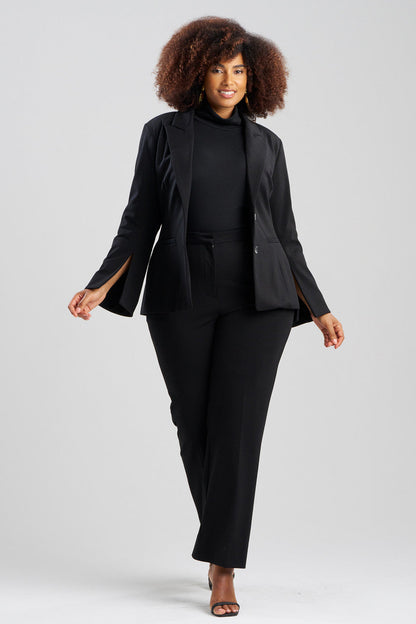Buy Compact Knit Two Button Lapel Blazer in Black Online Black Natori