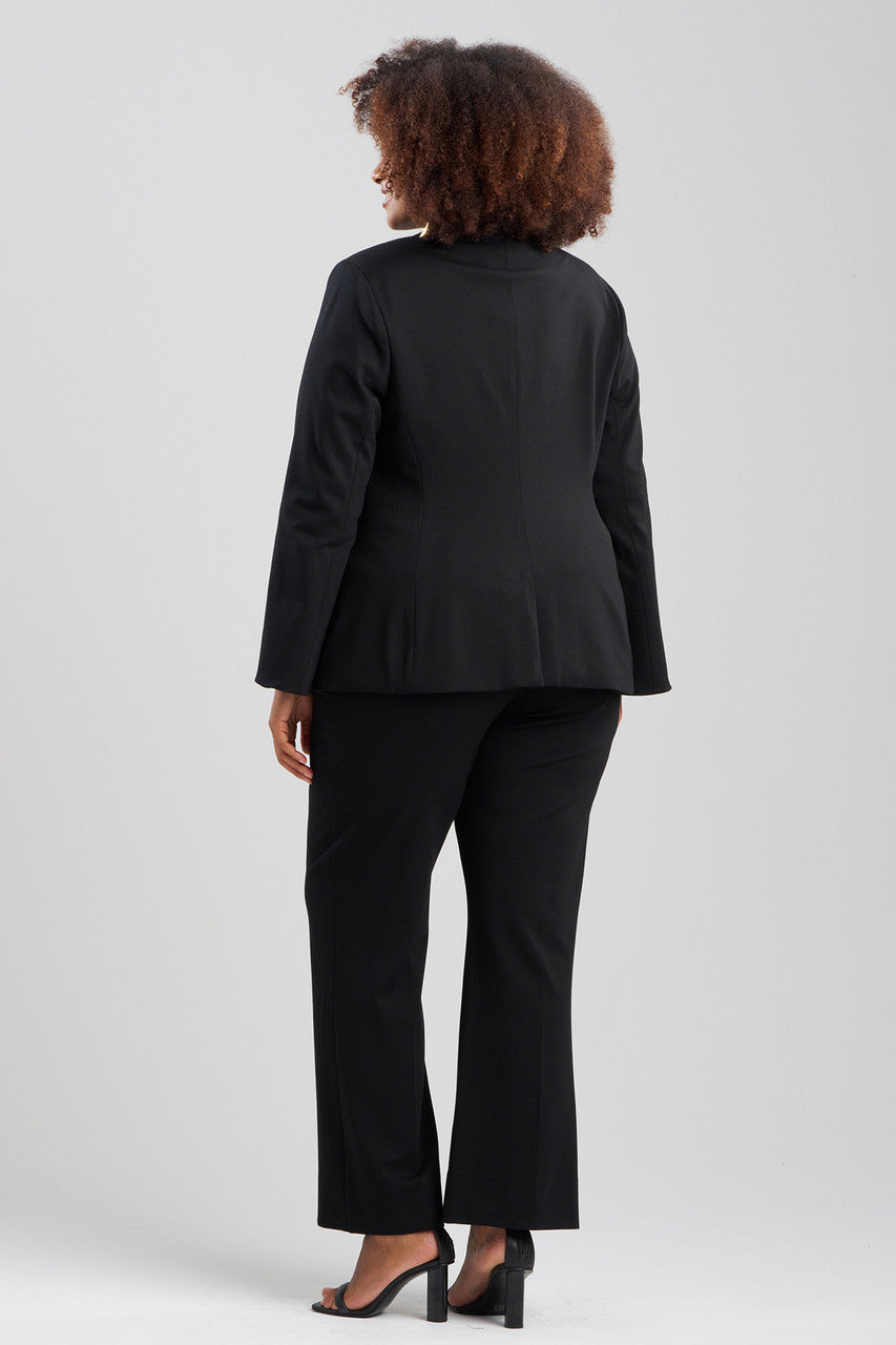 Buy Compact Knit Two Button Lapel Blazer in Black Online Black Natori