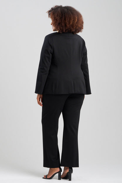 Buy Compact Knit Two Button Lapel Blazer in Black Online Black Natori