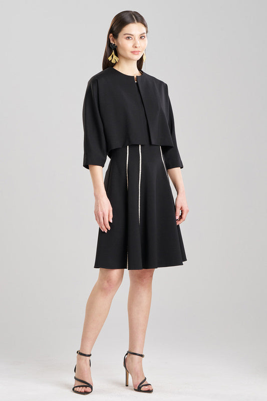 Buy Compact Knit Cropped Bolero in Black Online Black Natori