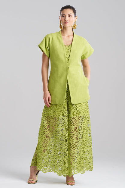 Basketweave Cotton Kimono Jacket Pear Natori