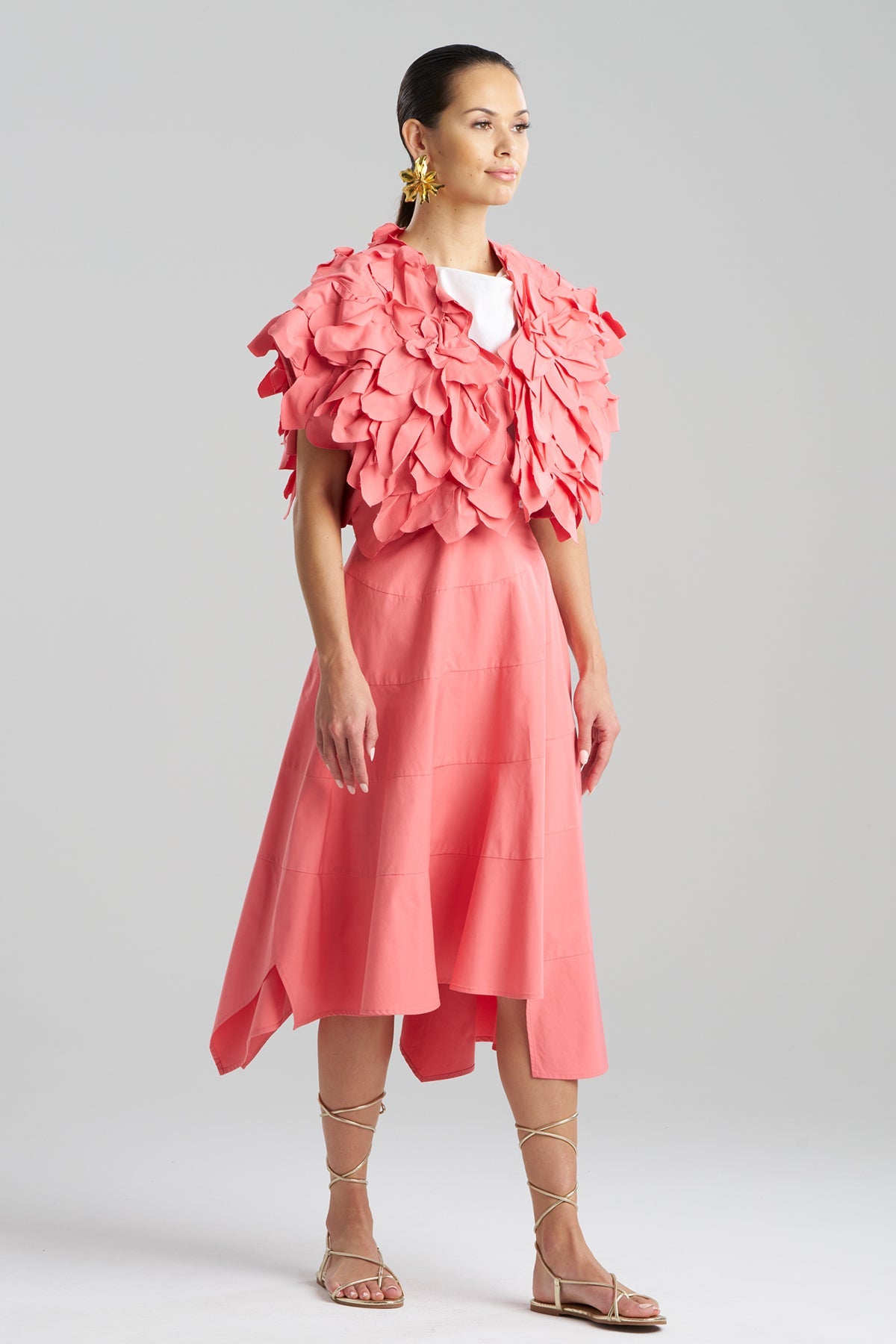 Tech Cotton Taffeta Embroidered Floral Bolero Flamingo Pink Natori