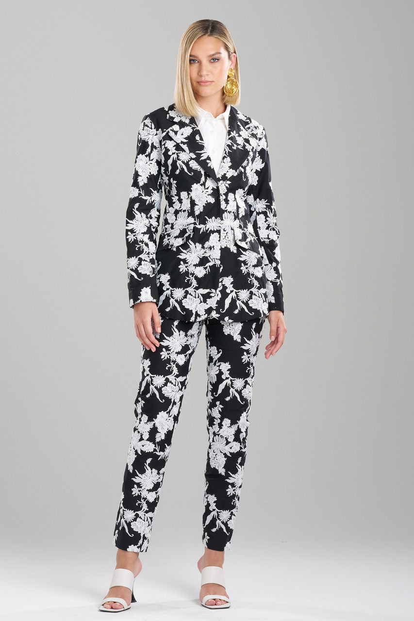 Buy Tangier Embroidered Cotton Tailored Blazer in Black/White Online Black/White Natori