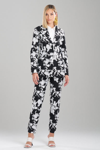 Buy Tangier Embroidered Cotton Tailored Blazer in Black/White Online Black/White Natori