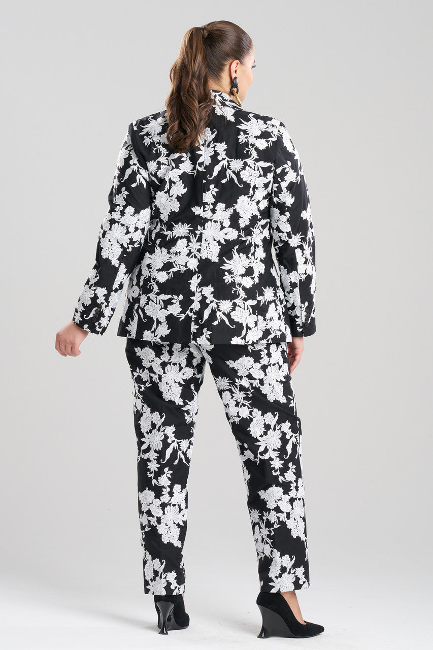 Buy Tangier Embroidered Cotton Tailored Blazer in Black/White Online Black/White Natori