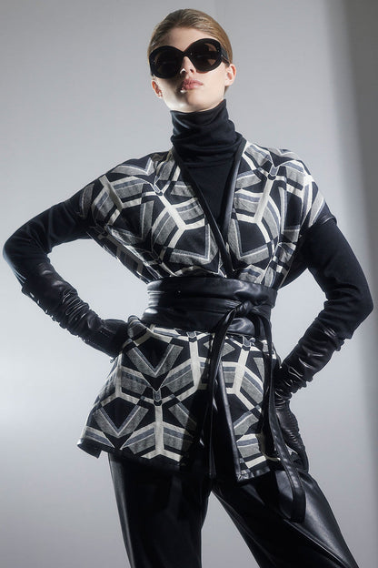 Buy Yantra Poncho Wrap in Black/White Online Black/White Natori