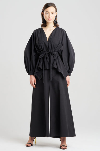 Tech Cotton Taffeta Voluminous Sleeve Jacket Black Natori