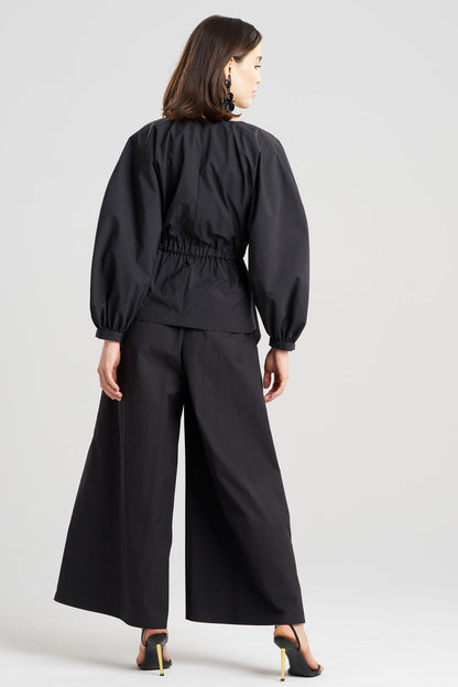 Tech Cotton Taffeta Voluminous Sleeve Jacket Black Natori