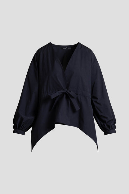 Tech Cotton Taffeta Voluminous Sleeve Jacket Black Natori