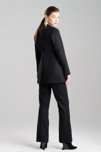 Buy Felt Embroidered Collarless Jacket in Black Online Black Natori