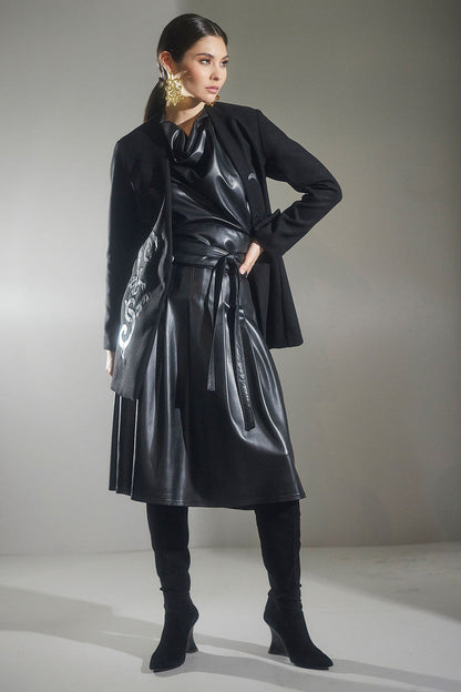 Buy Felt Embroidered Collarless Jacket in Black Online Black Natori