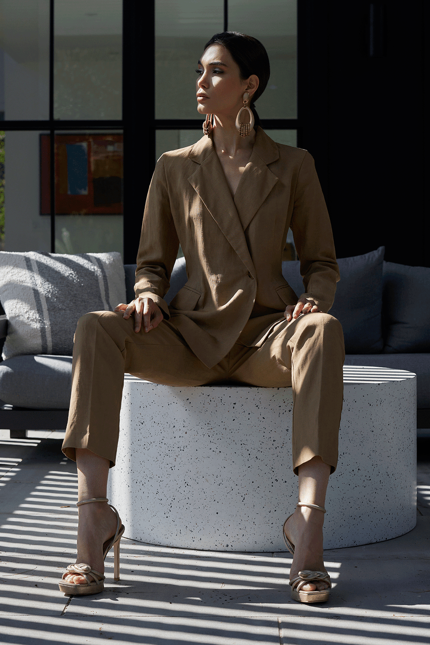 Buy Linen Jacket in Chai Online Chai Natori