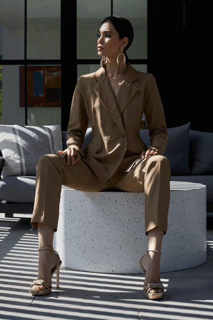 Buy Linen Jacket in Chai Online Chai Natori