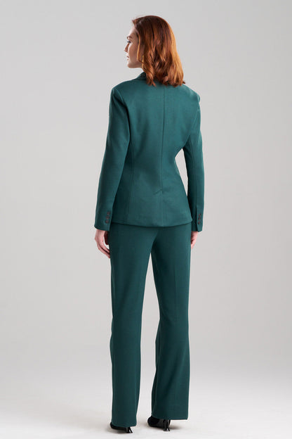 Buy Double Jersey Two Button Lapel Blazer in Bottle Green Online Bottle Green Natori