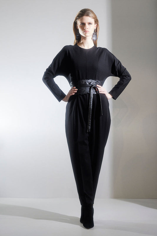 Buy Compact Knit Jumpsuit in Black Online Black Natori