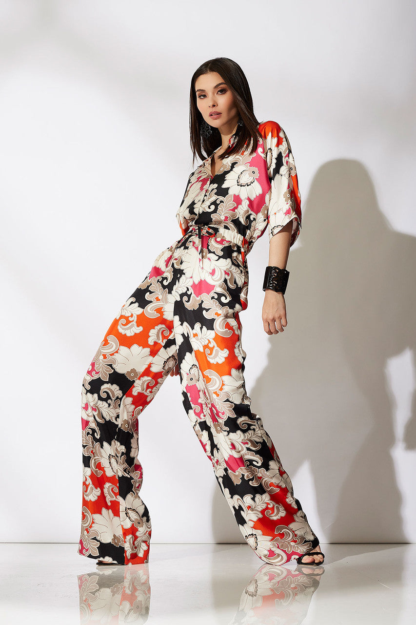 Buy Cressida Printed Silk Twill Jumpsuit in Multi Combo Online Multi Combo Natori