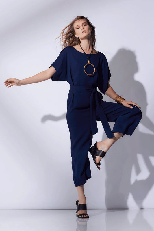 Buy Stretch Crepe Jumpsuit in Midnight Navy Online Midnight Navy Natori