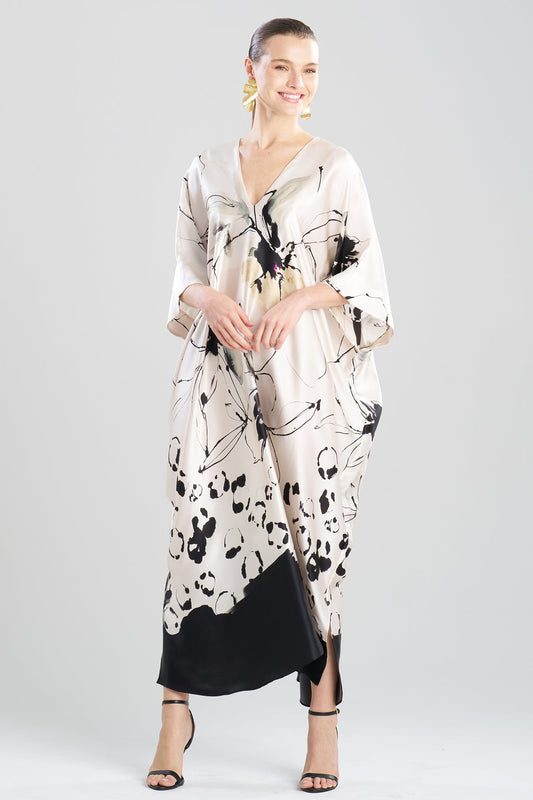 Yumi Silk Caftan Warm White Natori
