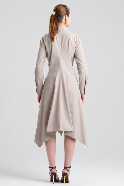 Tech Cotton Taffeta Handkerchief Dress Taupe Natori